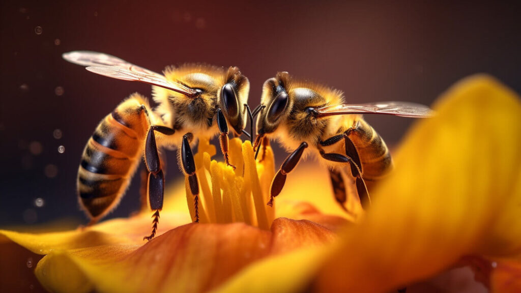 Beziehung zwischen Bienen und Blumen